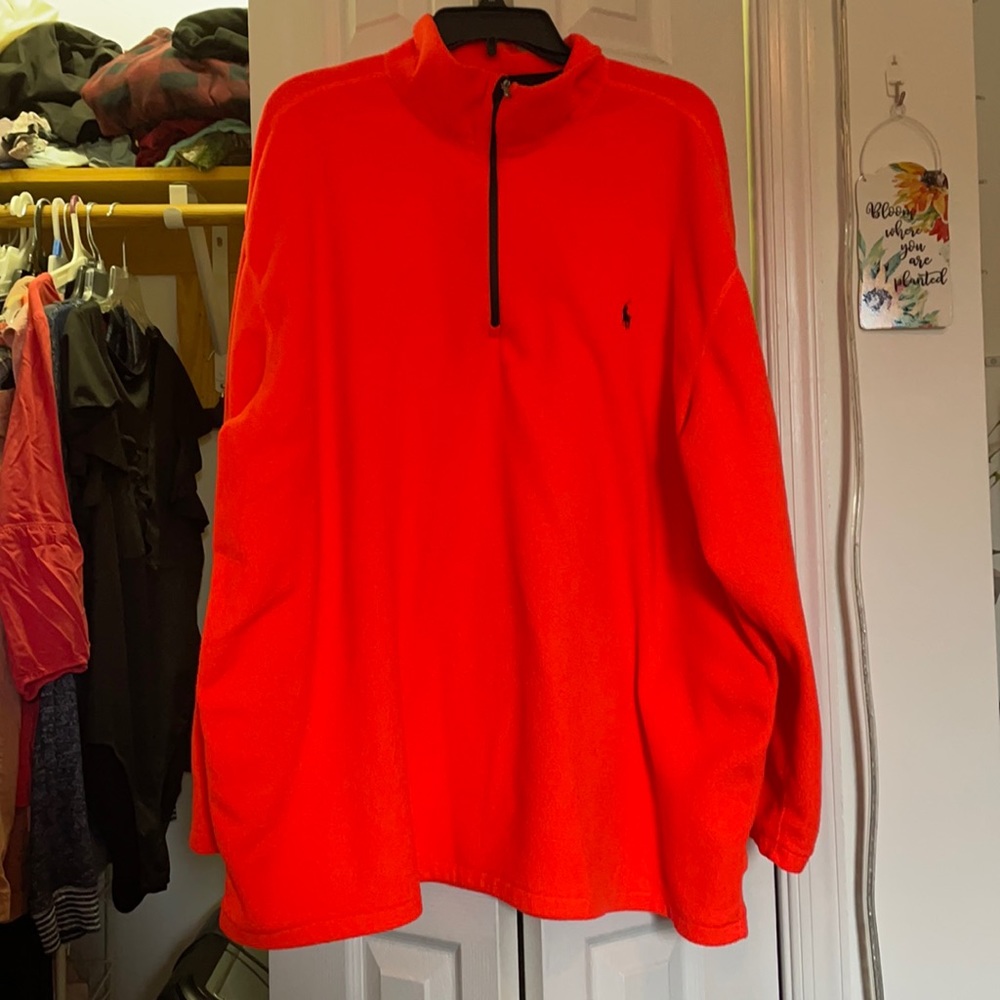 Bright orange polo pullover